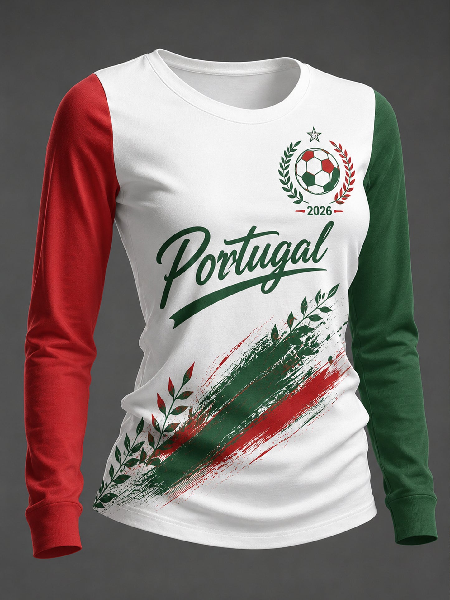 Women's Portuguese Football Match Cheering Art Print T-Shirt