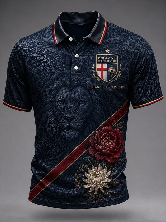 Retro England Football Fan Art Print Casual Jersey