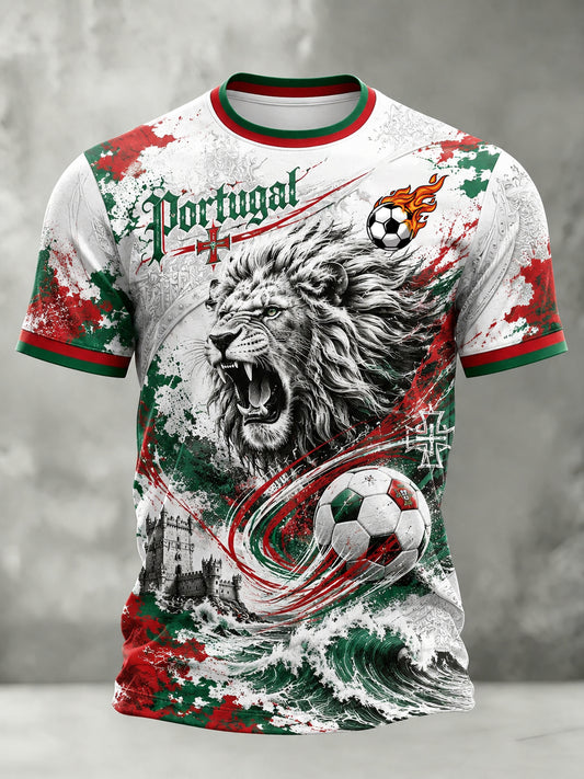 Men's Portugal Football Match Art Print T-Shirt