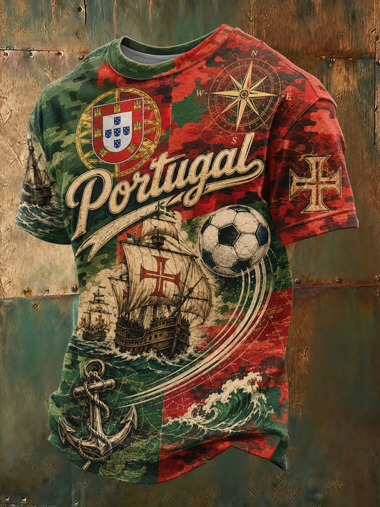 Men's Portugal Football Match Art Print T-Shirt