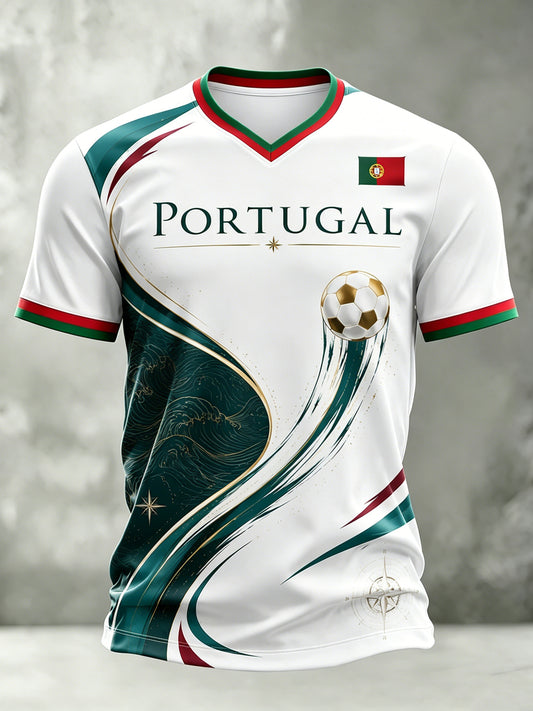 Men's Portugal Football Match Art Print T-Shirt