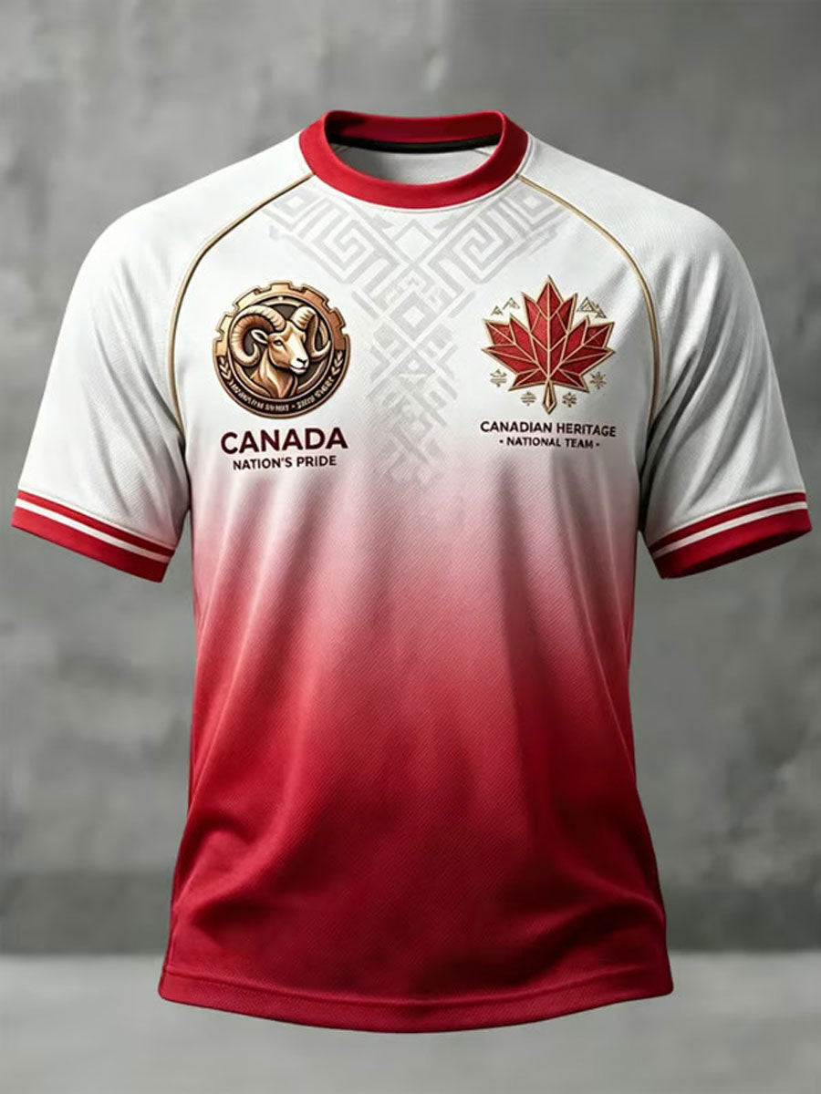 Men's Canada Soccer Print Casual T-Shirt