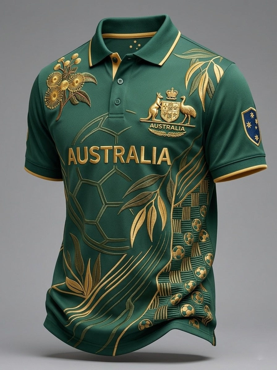 Men's Australian Football Lover Short Sleeve Polo Shirt
