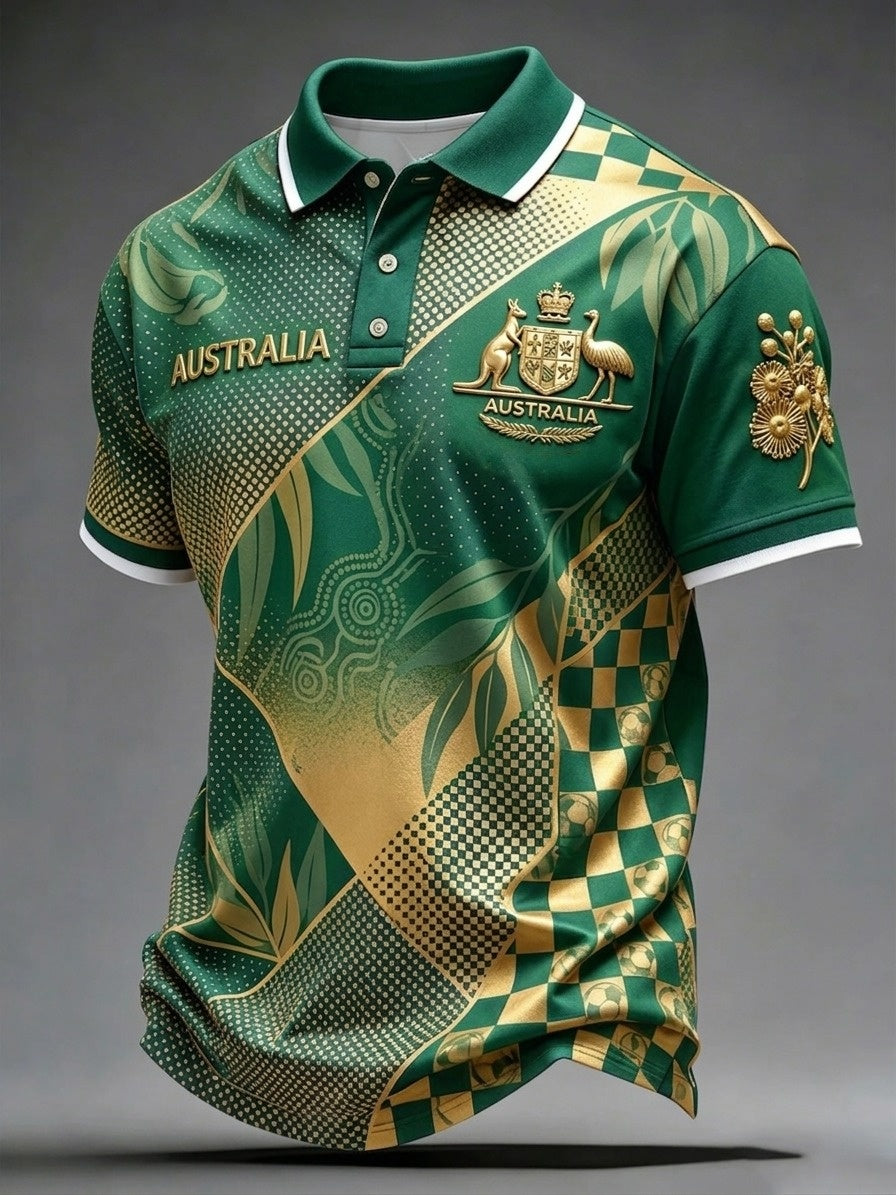 Men's Australian Football Lover Short Sleeve Polo Shirt