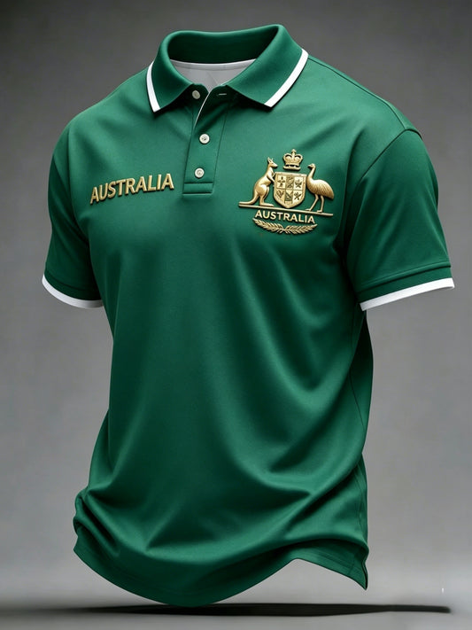 Men's Australian Football Lover Short Sleeve Polo Shirt