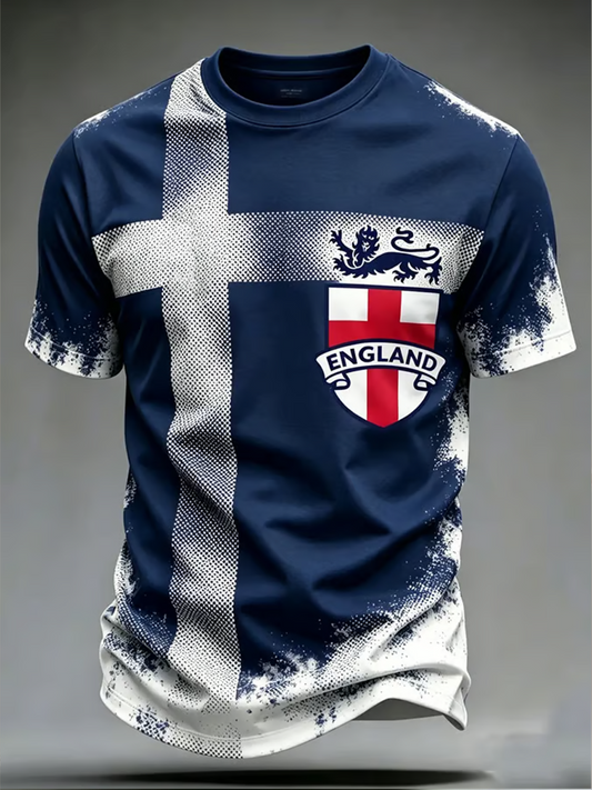 Men's UK Football Lover England Printed short sleeves t-shirt