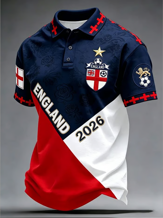 Men's UK Football Lover England Printed polo shirt