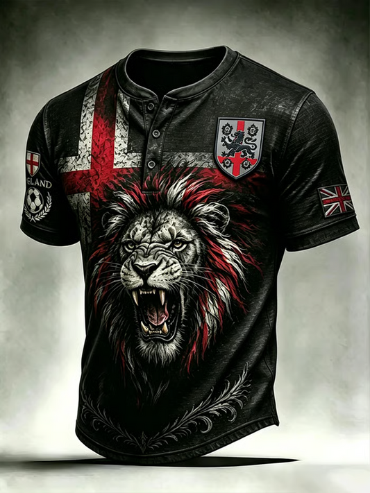 Men's UK Football Lover England Printed short sleeve T-shirt