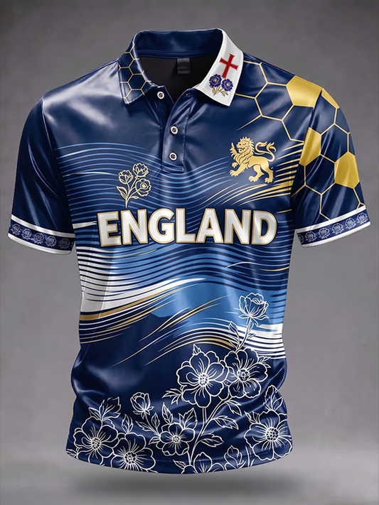 Men's UK Football Lover England Printed polo shirt
