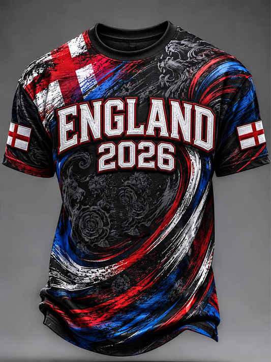 Men's UK Football Lover England Printed short sleeves t-shirt