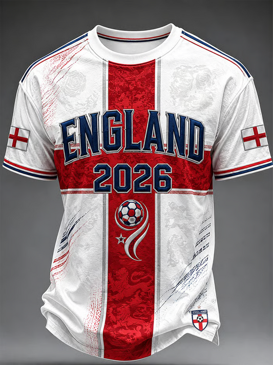 Men's UK Football Lover England Printed short sleeves t-shirt
