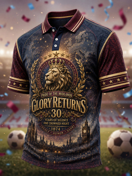 Men's Gift For Football Fans Print Casual Polo
