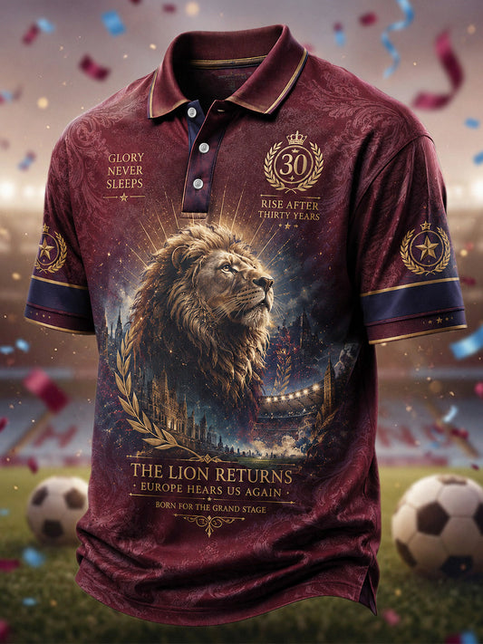 Men's Gift For Football Fans Print Casual Polo