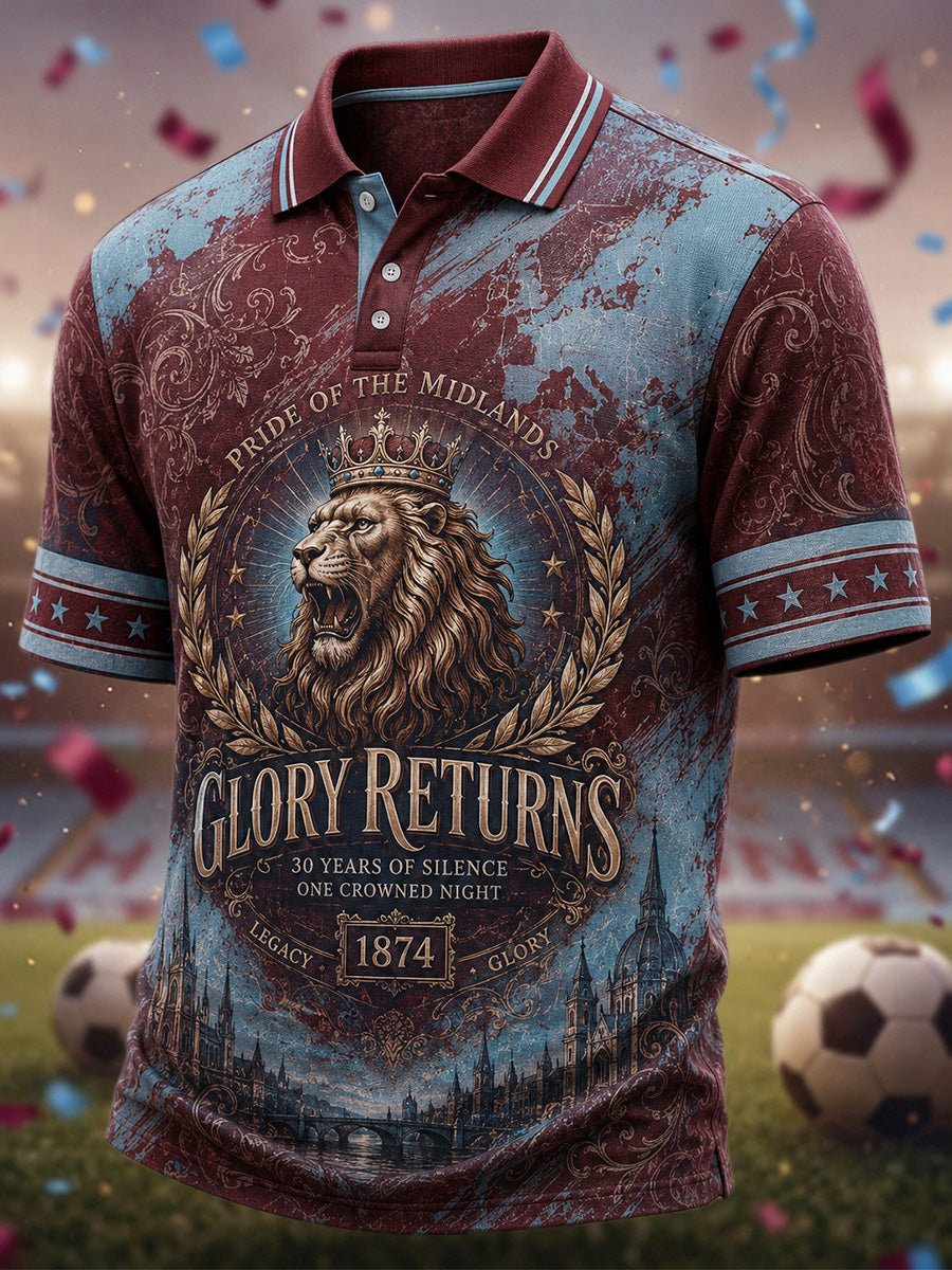 Men's Gift For Football Fans Print Casual Polo