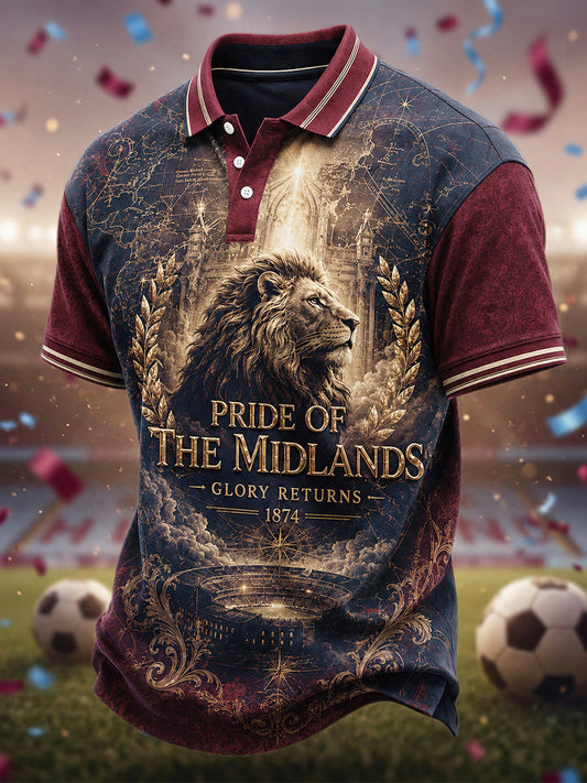 Men's Gift For Football Fans Print Casual Polo