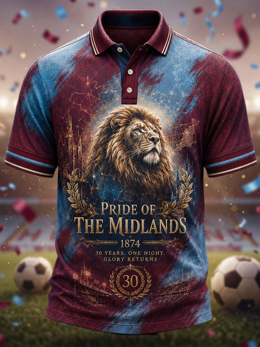 Men's Gift For Football Fans Print Casual Polo