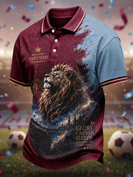 Men's Gift For Football Fans Print Casual Polo