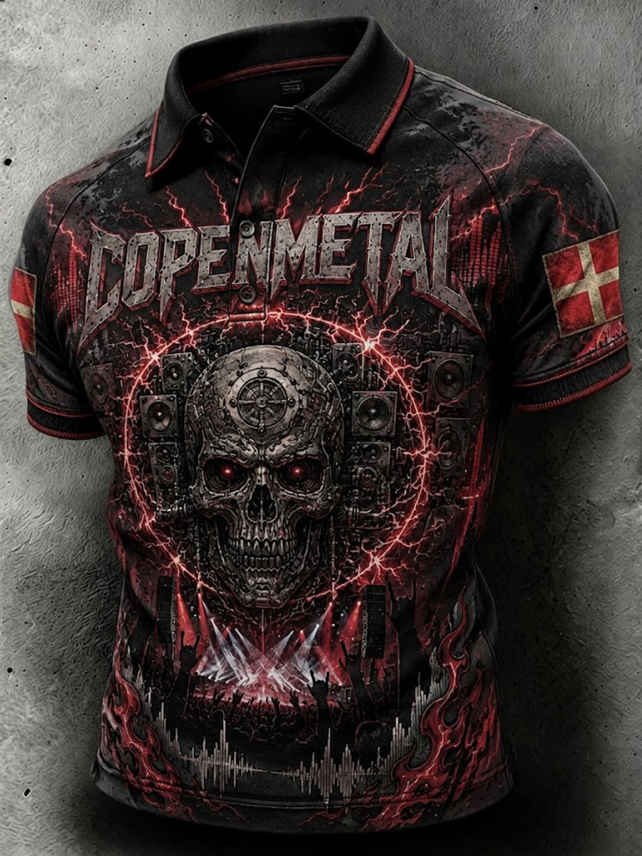 Men's Copenhell Music Festival Print Polo Shirt