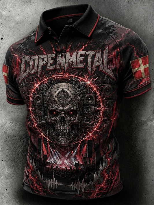 Men's Music Festival Print Polo Shirt