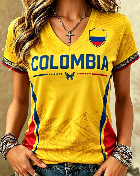 Women's Colombian football casual T-shirt