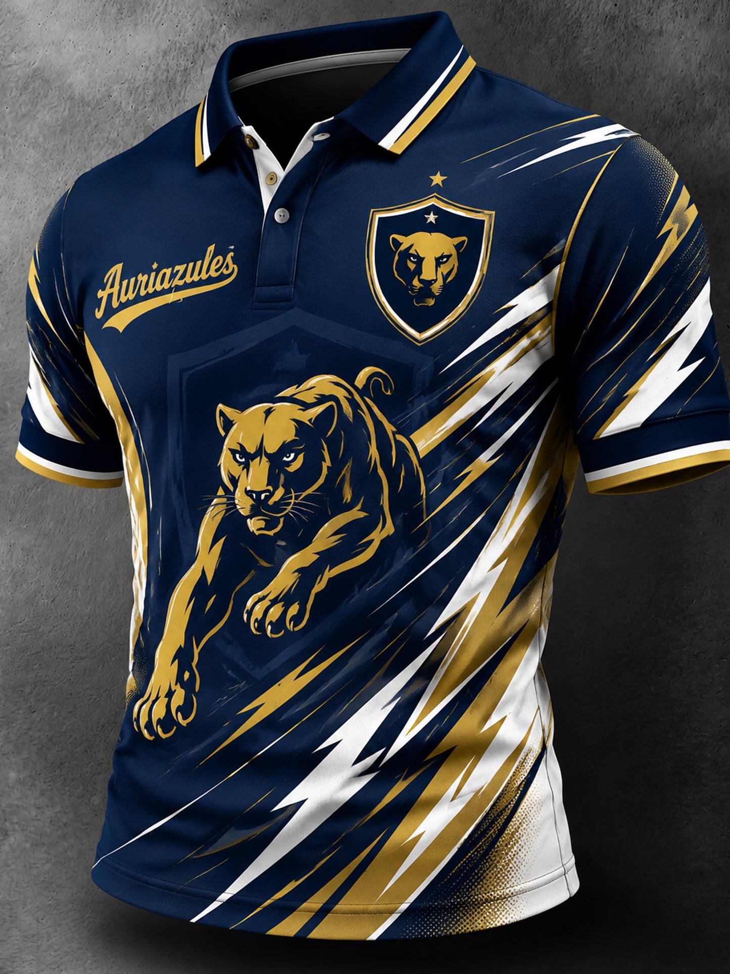 Men's Mexico Pumas Soccer Fan Art Print Polo
