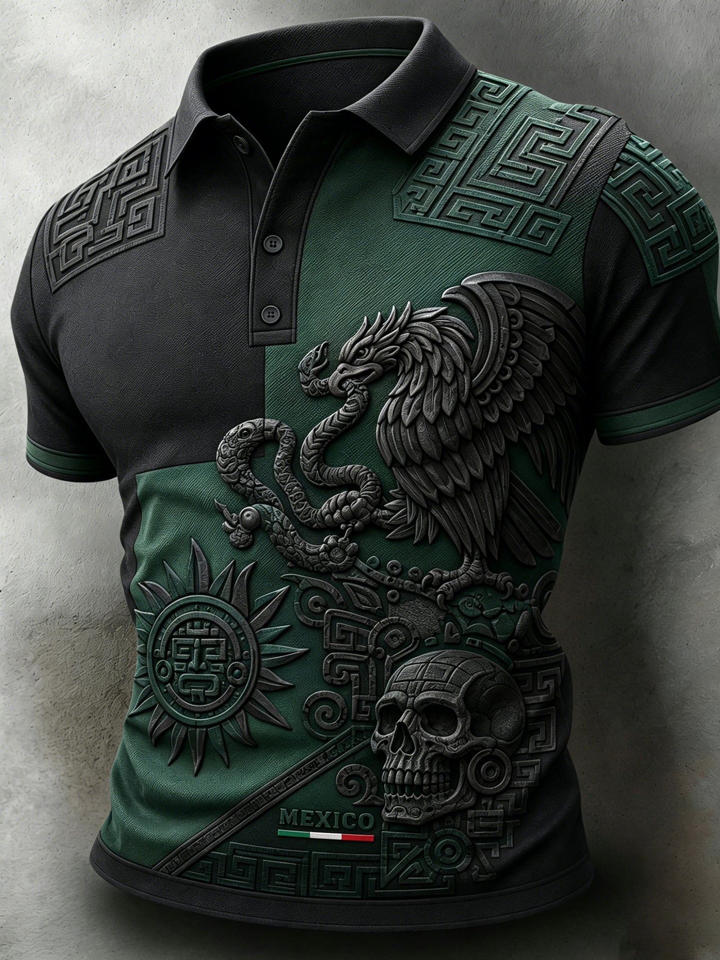 Men's Mexican Football Match Art Print Polo