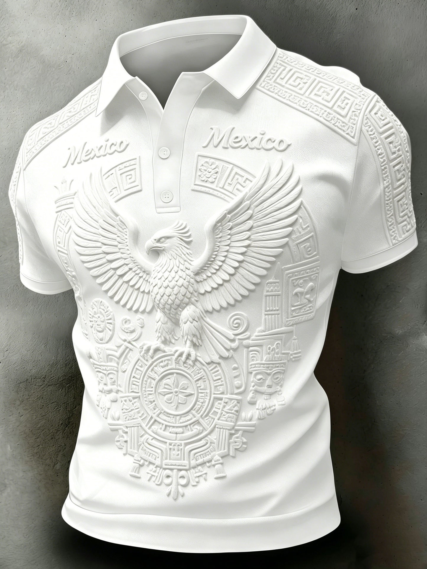 Men's Mexican Football Match Cheering Art Print Polo Shirt