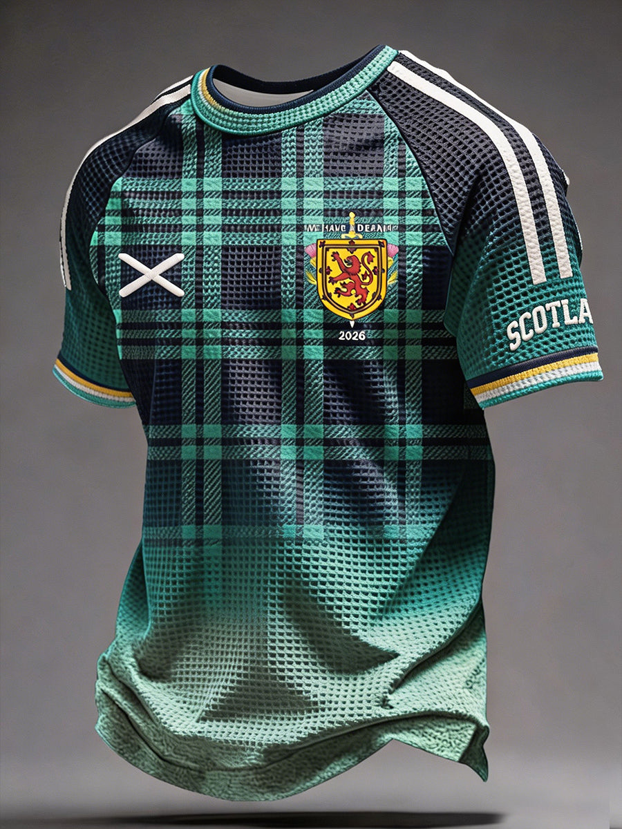 Men's Scotland Football Lover Green Faith Printed T-shirt