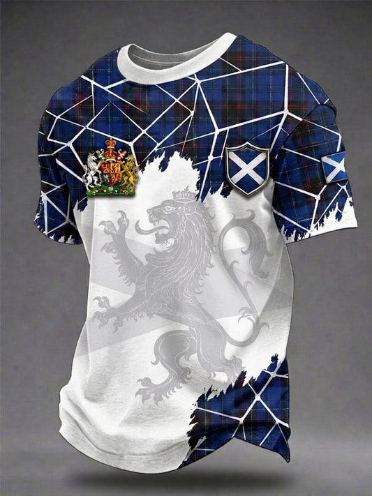 Men's Scotland Art Printed Short Sleeve T-shirt