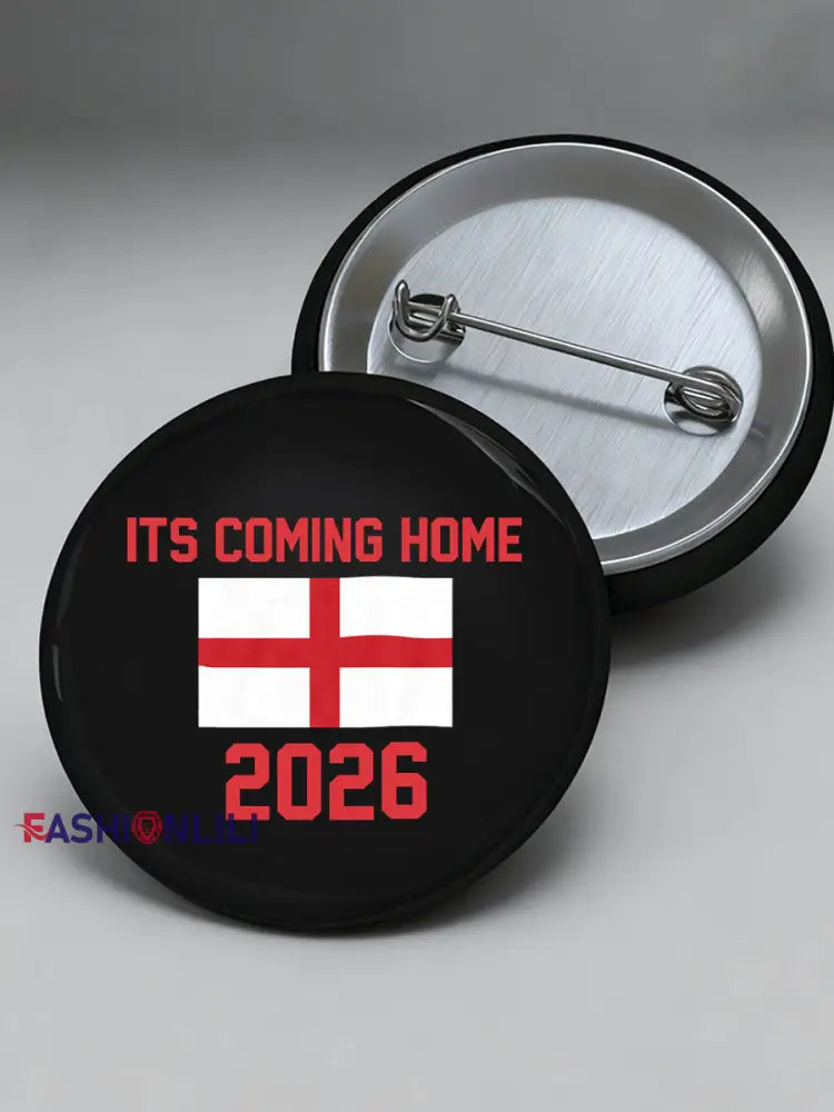 UK Football Lover England It’s Coming Home 2026 Printed Pins Black / ONE