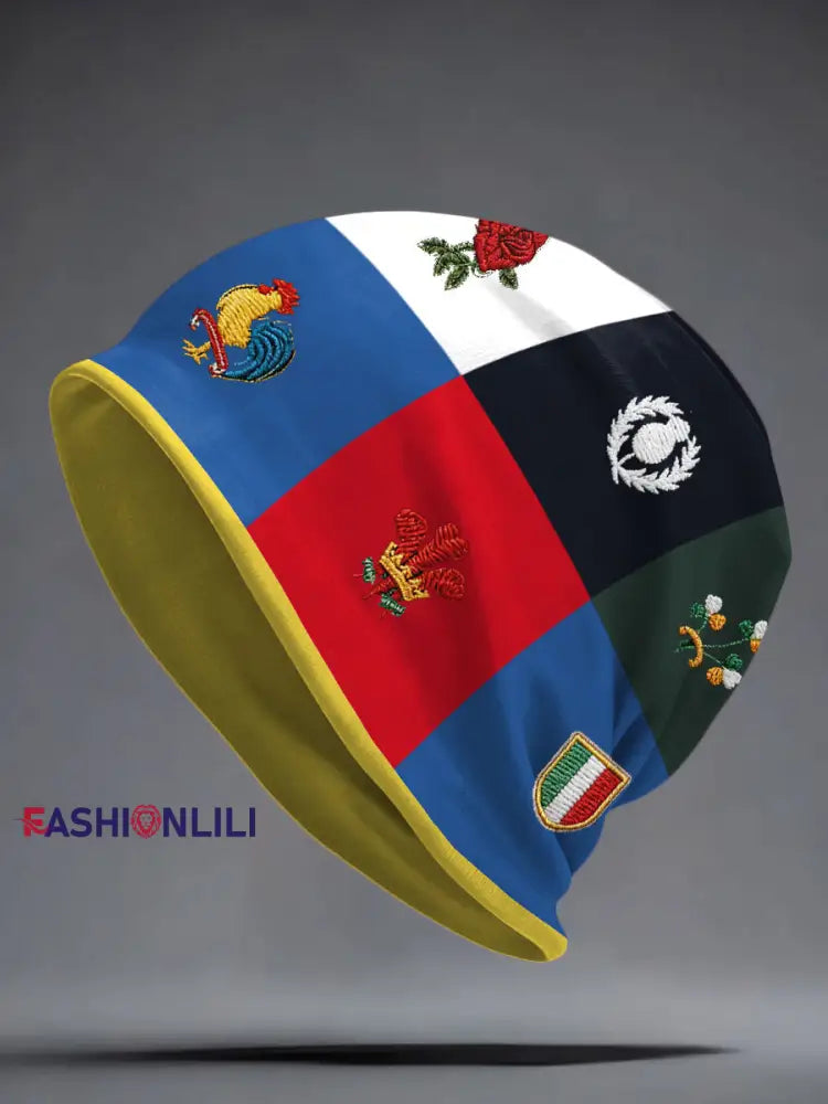 Unisex 6 Nations Rugby Art Printed Hat As picture / ONE