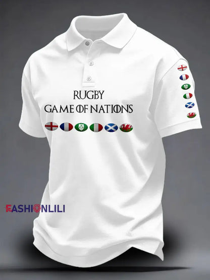Unisex 6 Nations Rugby Lover Printed Casual Tops White / S