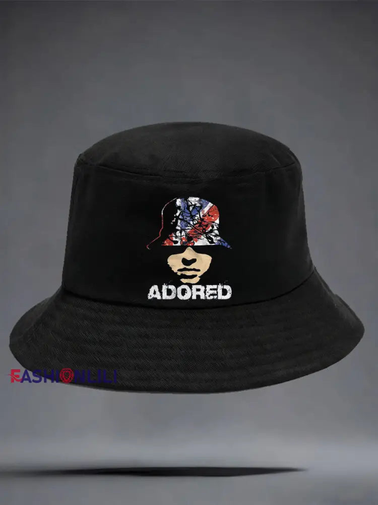 Unisex Adored Lemon Roses Music Lover Printed Hat Black / ONE