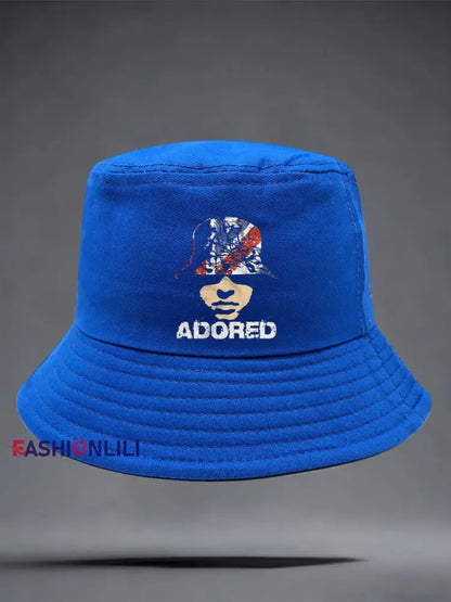 Unisex Adored Lemon Roses Music Lover Printed Hat Blue / ONE