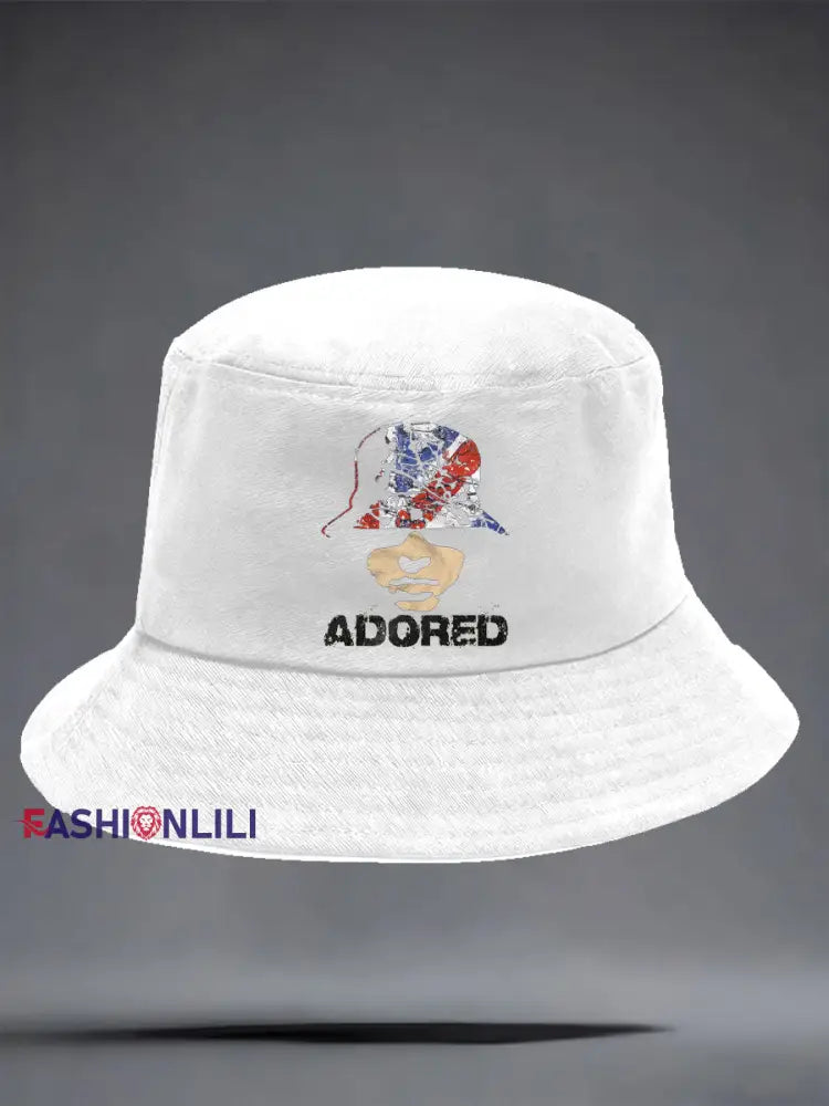 Unisex Adored Lemon Roses Music Lover Printed Hat White / ONE