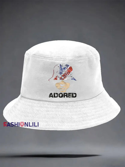 Unisex Adored Lemon Roses Music Lover Printed Hat White / ONE