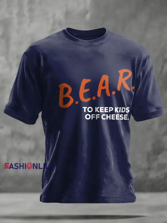 Unisex Bears Nation Football Lover Printed T-shirt Navy Blue / S