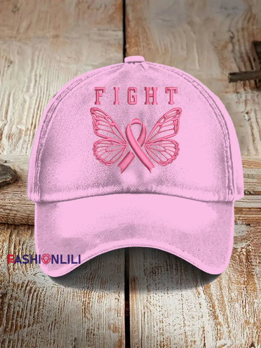 Unisex Breast Cancer Pink Print Hat As picture / JM