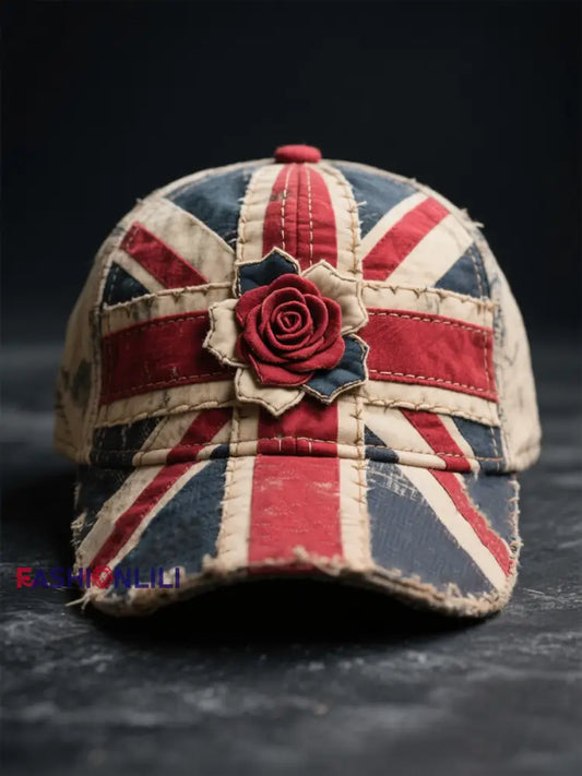Unisex British Rose Printed Hat As picture / ONE