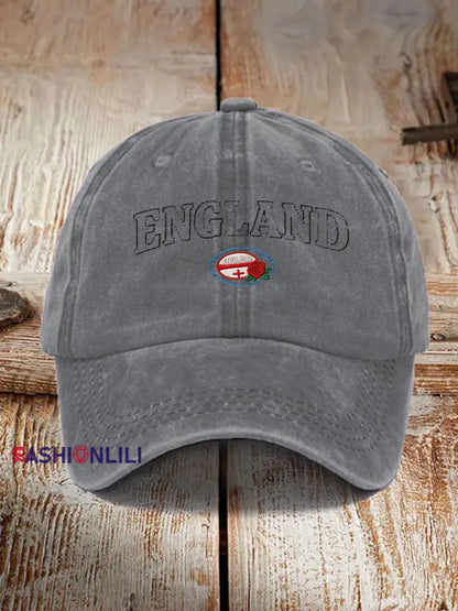 Unisex England Rugby Lover Printed Hat Gray / ONE
