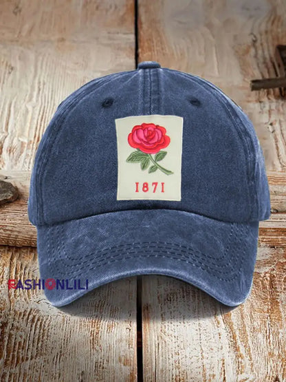 Unisex England Rugby Lover Printed Hat Navy Blue / ONE
