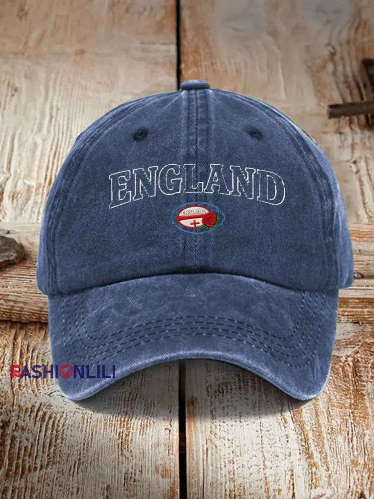 Unisex England Rugby Lover Printed Hat Navy Blue / ONE