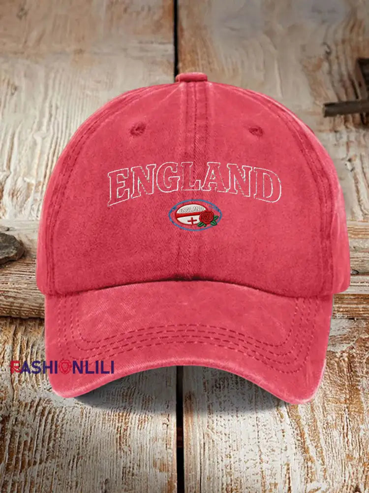 Unisex England Rugby Lover Printed Hat Red / ONE