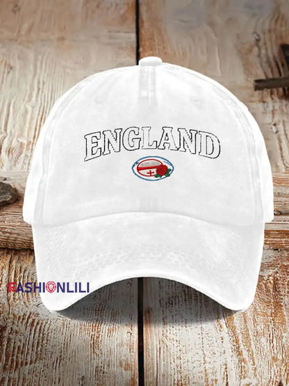 Unisex England Rugby Lover Printed Hat White / ONE