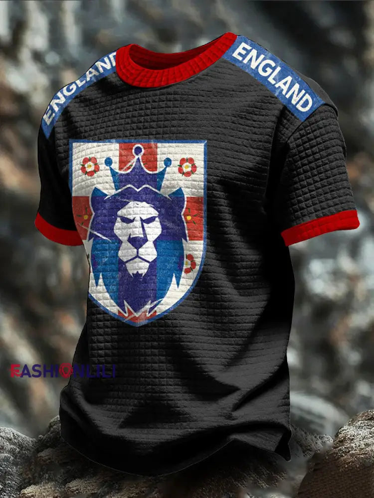 Unisex England Rugby Lover Roses Art Printed T-shirt Black / S