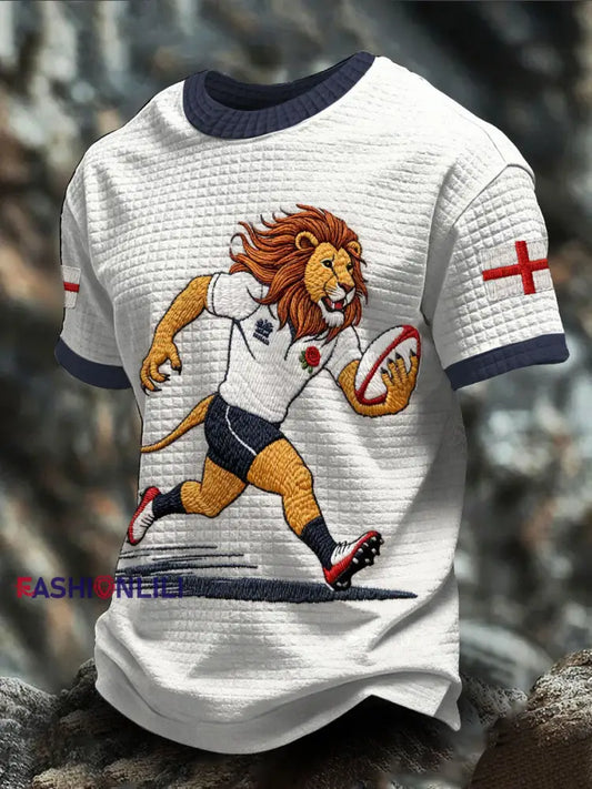 Unisex England Rugby Lover Roses Art Printed T-shirt White / S