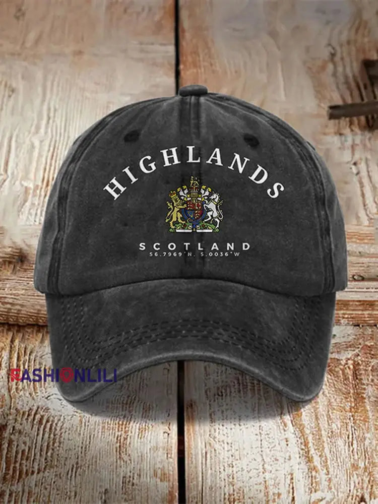 Unisex England Scotland Printed Hat Black / JM