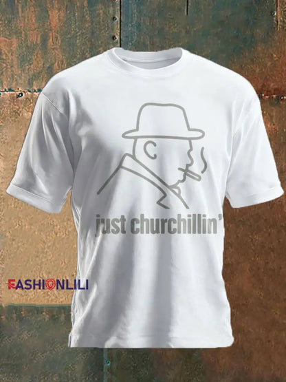 Unisex Funny Churchill Printed T-shirt White / S