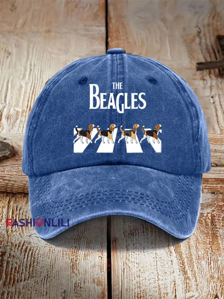Unisex Funny The Beagles Hat Blue / ONE