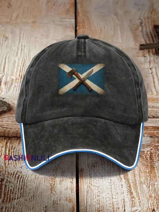 Unisex Girl’s Power Scotland Print Hat Black / ONE